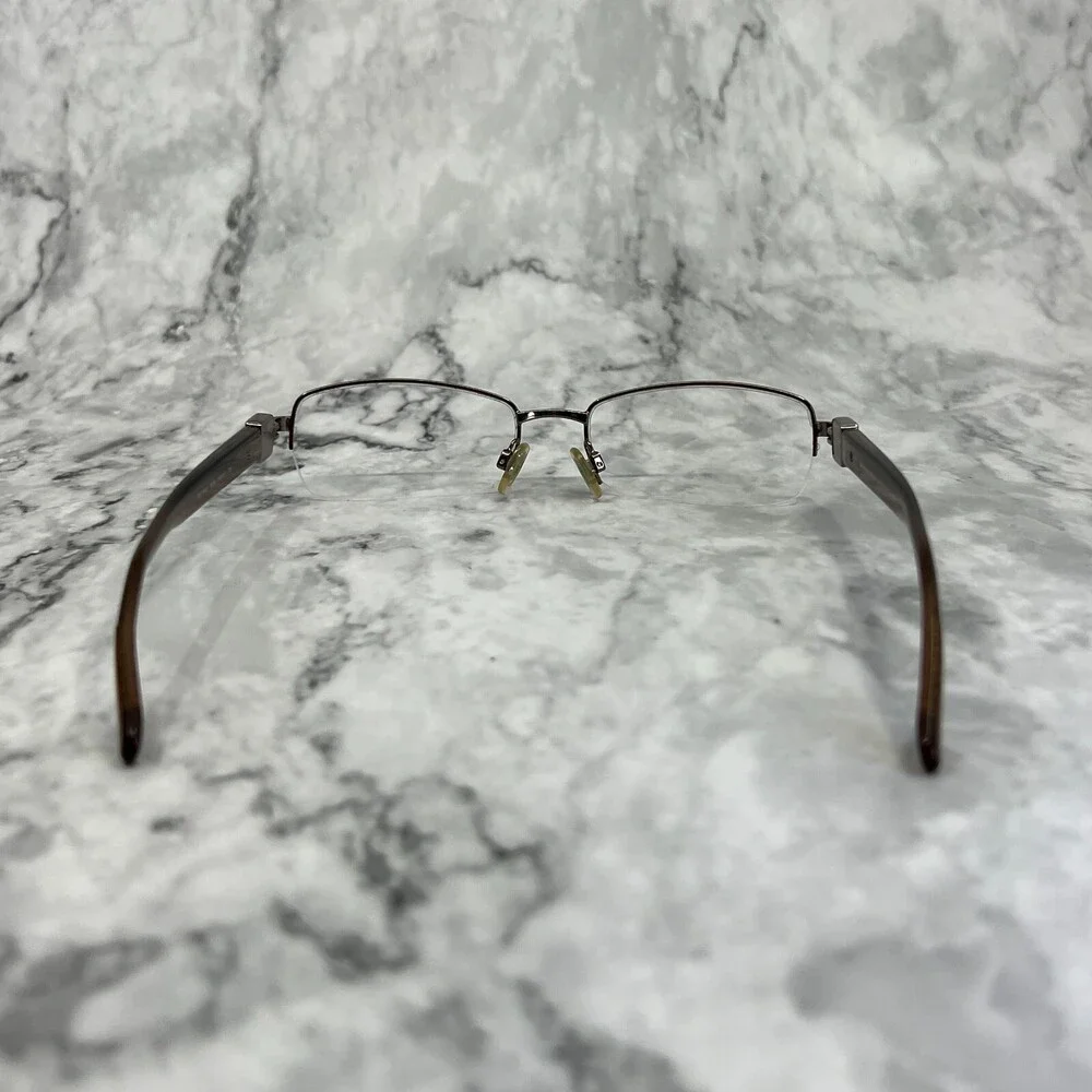Burberry Eyeglasses B 1146 1016 Brown Half Rim Frame Italy 52[]17 135 - Picture 5 of 10